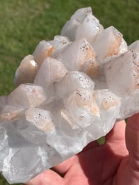 Image 6 of Quartz Crystal Points Cluster With Hematite And Inclusions #1539