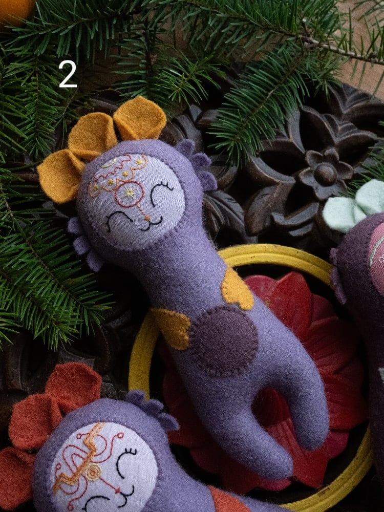 Image of Purple Felt Space Dolls