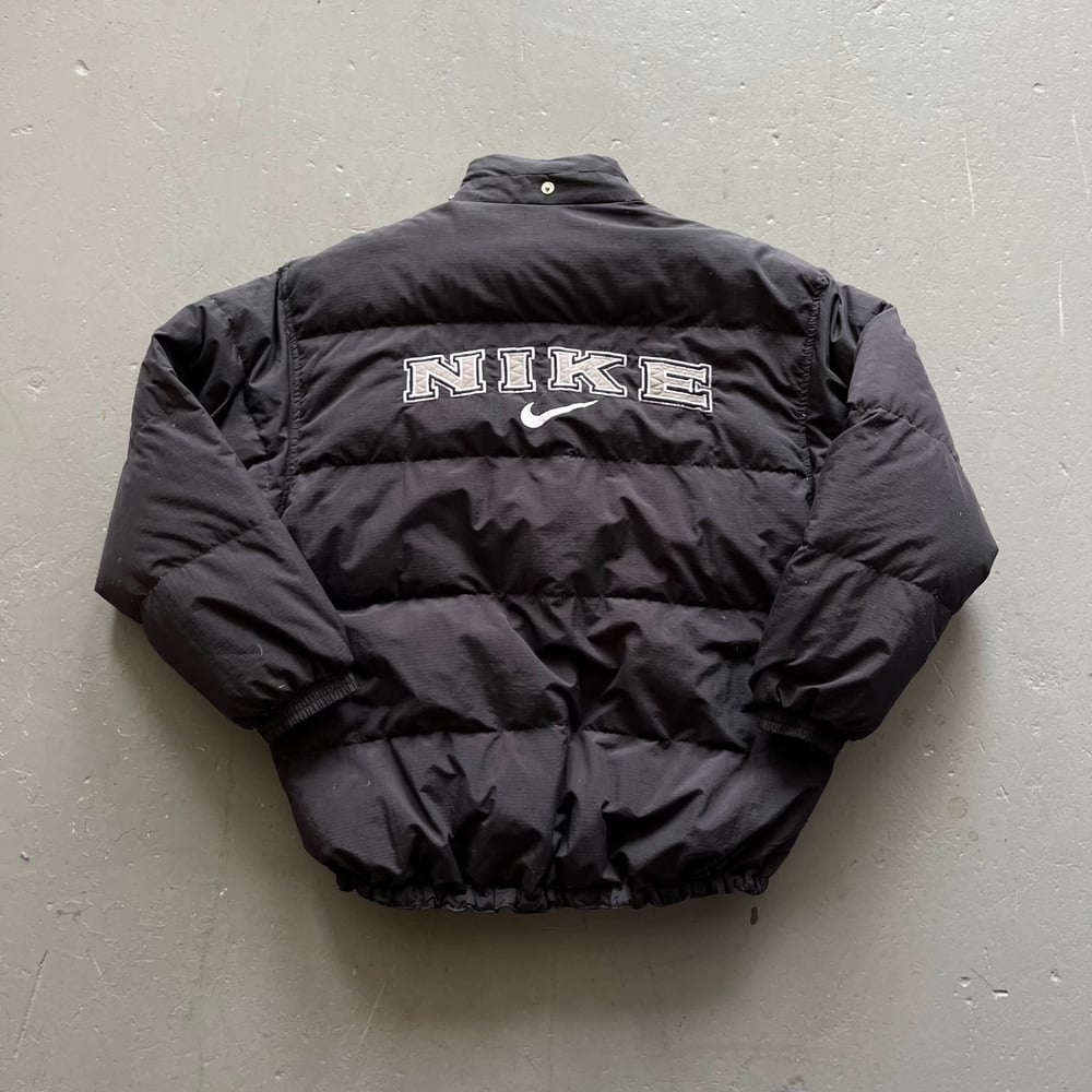 Image of Vintage 90s Nike spellout down puffer jacket size large woman’s 