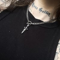 Image 1 of ♡♱Chrome Dagger Pendant Chain ♱♡