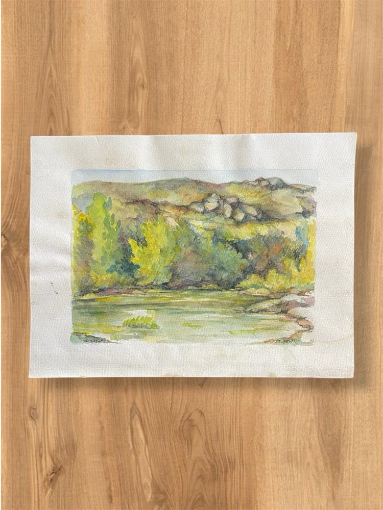 Image of VINTAGE DUTCH WATERCOLOR: LANDSCAPE #4