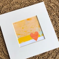Image 2 of Mini Collage ~ Orange Heart, Apricot, Yellow & White ~ 4x4 Inch Mat 
