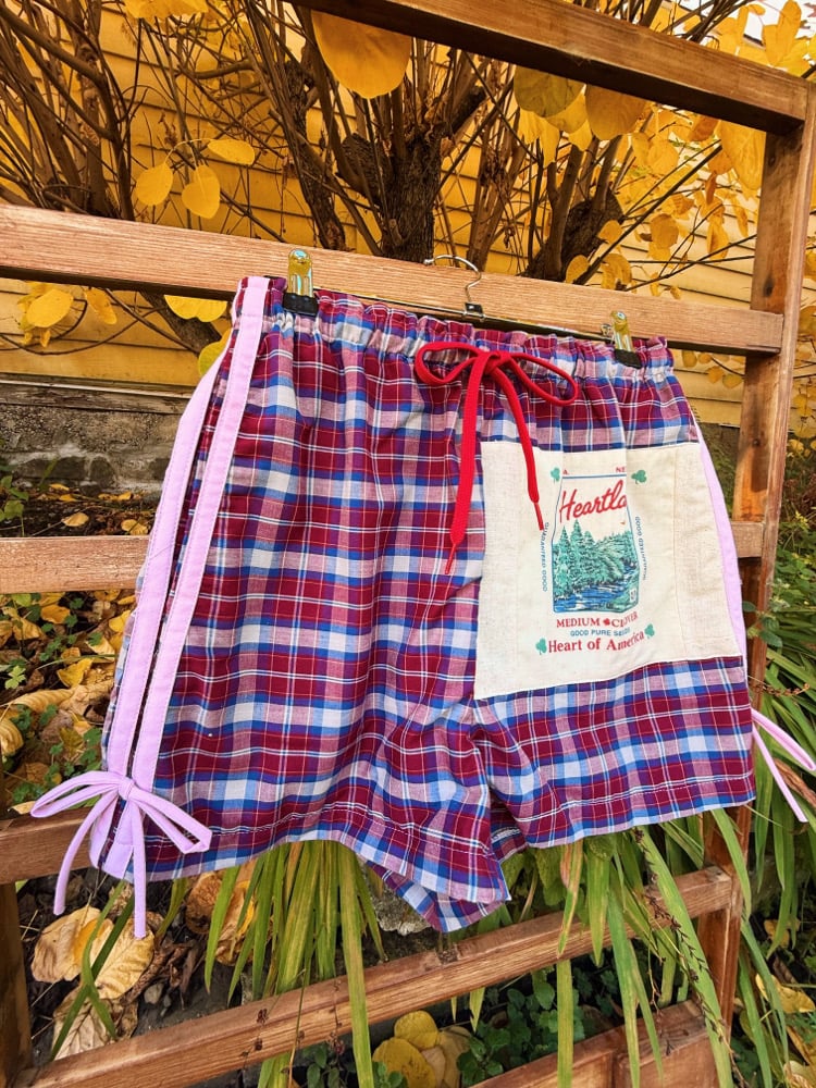 Image of High Waisted Ruffle Shorts — Heartland Plaid