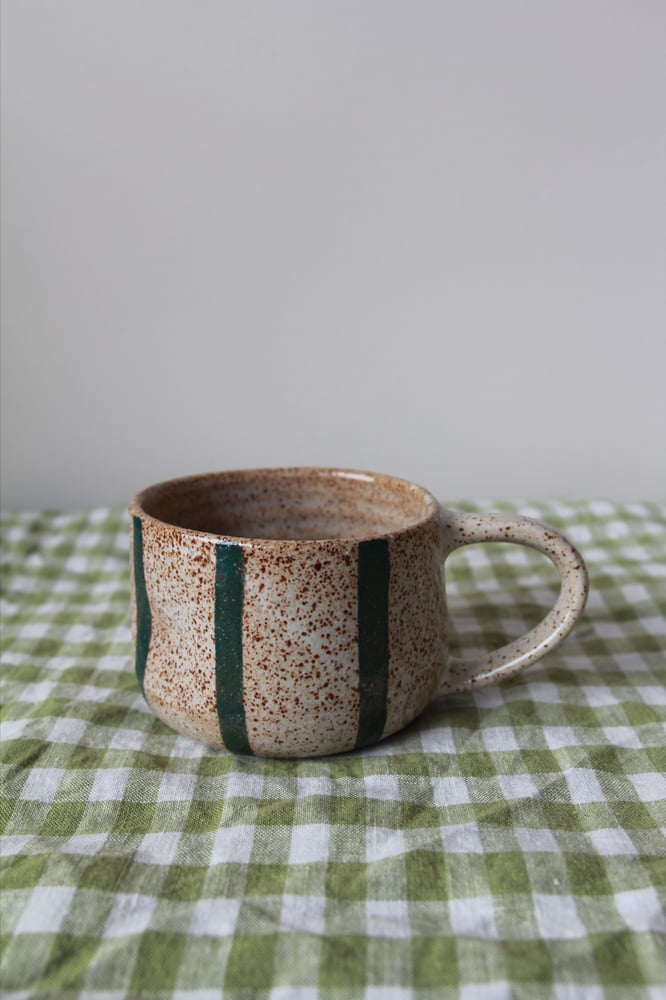 Image of Striped Mug - Forest Green 