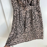 Image 8 of PARKER silk leopard print drape neck dress