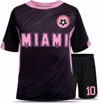 Image 4 of New Boys' Soccer Jerseys Ronaldo #7 and Jersey For Kids Messi # 10 Football Youth Jerseys Shirt Gif