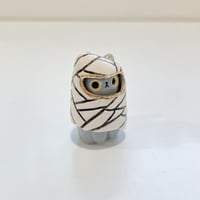 Image 3 of Glow in dark mummy gray cat ceramic figurine