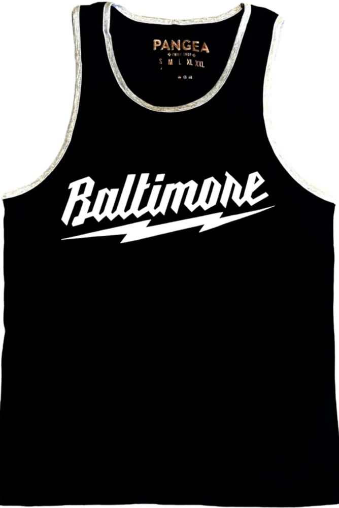 Image of Baltimore Lightning Bolt Tank Top Black/Grey (free shipping)