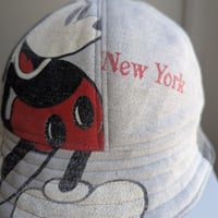 Image 2 of Reworked 6-panel Reversible Bucket Hat 70s Mickey New York L 24-25"