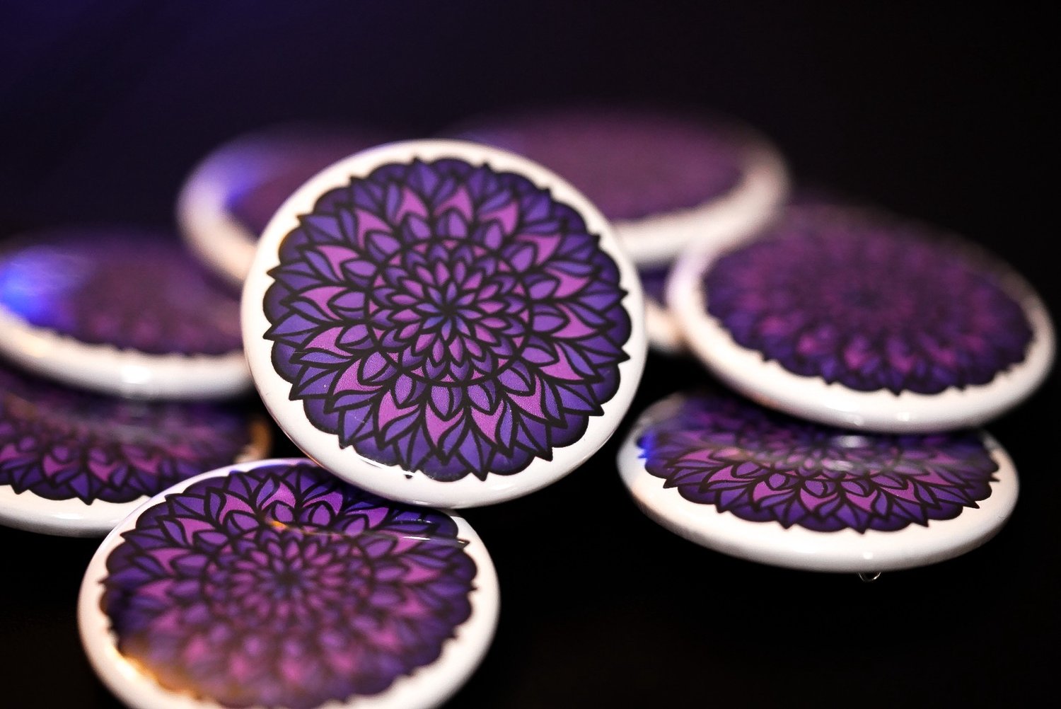Purple Mandala - Button Pin
