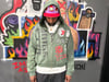 Multi logo zip up hoodie (green)