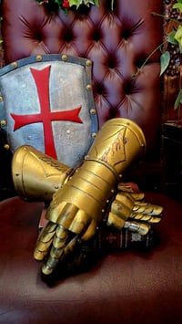 Image 3 of 👑KING EMILIO THE ARMORED ONE’S Signed Royal Gauntlets-First Generation-Signature