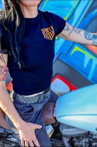 Image 3 of women’s cropped ribbed tee (lets ride)