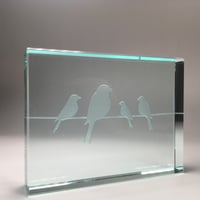 Image 3 of Birds On A Wire Glass Block
