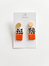 Paire de boucles d'oreilles céramique TOTEM RECTANGULA PM orange