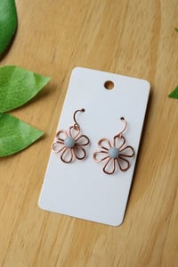 Image 3 of Copper Flower Earrings (2 pairs available)