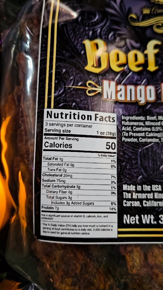 👑The Armored Kingdom Mango Habanero Beef Jerky 🥭🌶🍖