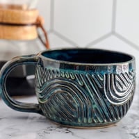 Image 4 of Signature Carved Mug — Deep Teal