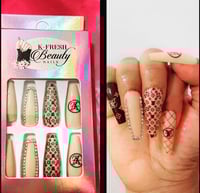 Image 2 of Nails - Long Luxury Louis Vuitton Design