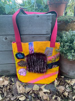 Image of Yellow Tote Bag With Unicorns And Castles