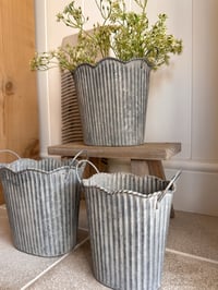 Image 1 of Scallop Zinc Buckets ( set of 3 ) 