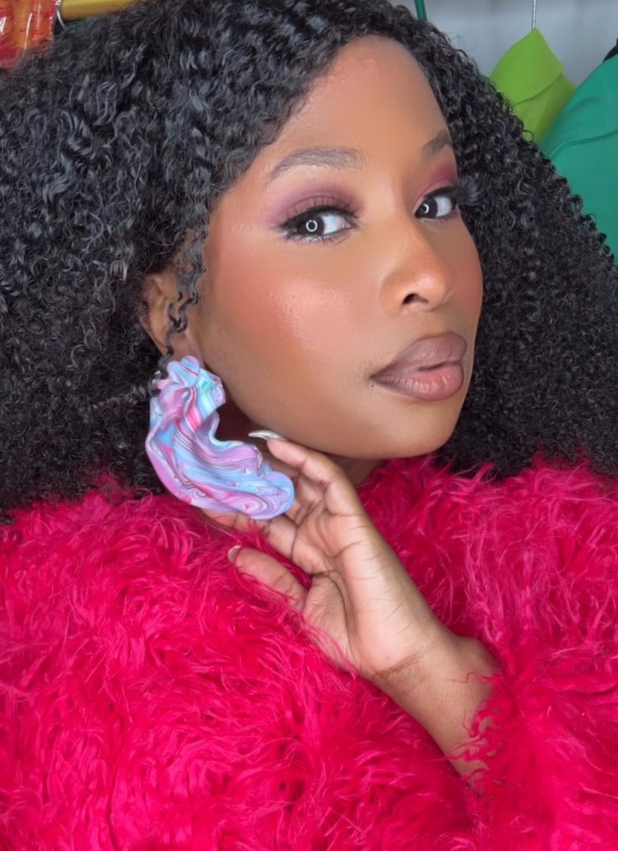 Image of Engulfed in agape (custom clay earrings) valentines edition 