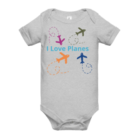 Image 2 of Baby short sleeve one piece (I love planes)