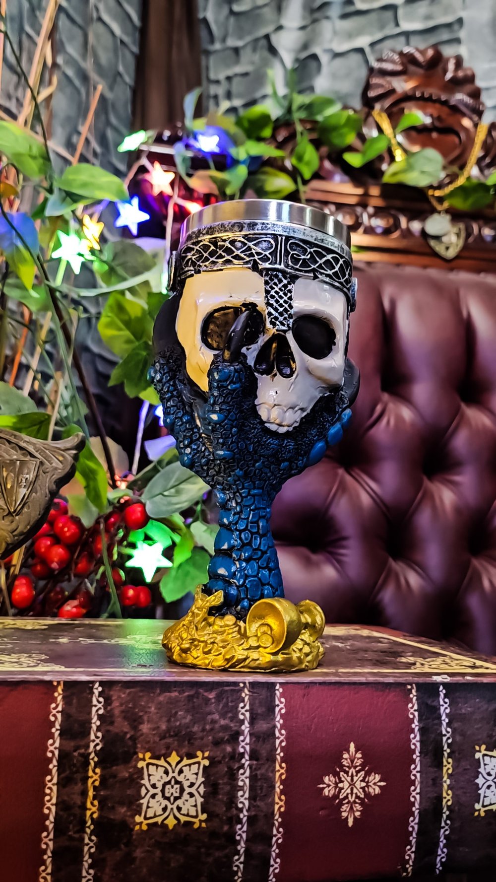 👑The Armored Kingdom Dracogrip Relic Skull Goblet