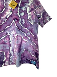 Image 5 of L Adult Combed Cotton Tee in Purple Haze Geode Ice Dye