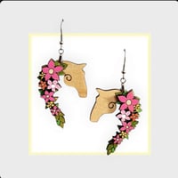 Image 3 of 3D Floral Horse Earring 