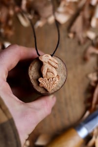 Image 3 of The Hare In the Oak Leafs Pendant Necklace 
