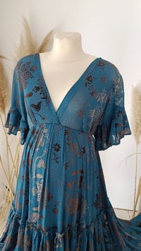 Image 2 of Boho maxi dress for photoshoot | Lorette | size S-M-L | turquoise | photo props
