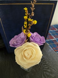 Image 1 of Roped White & Lilac Roses Floral Reed Diffuser