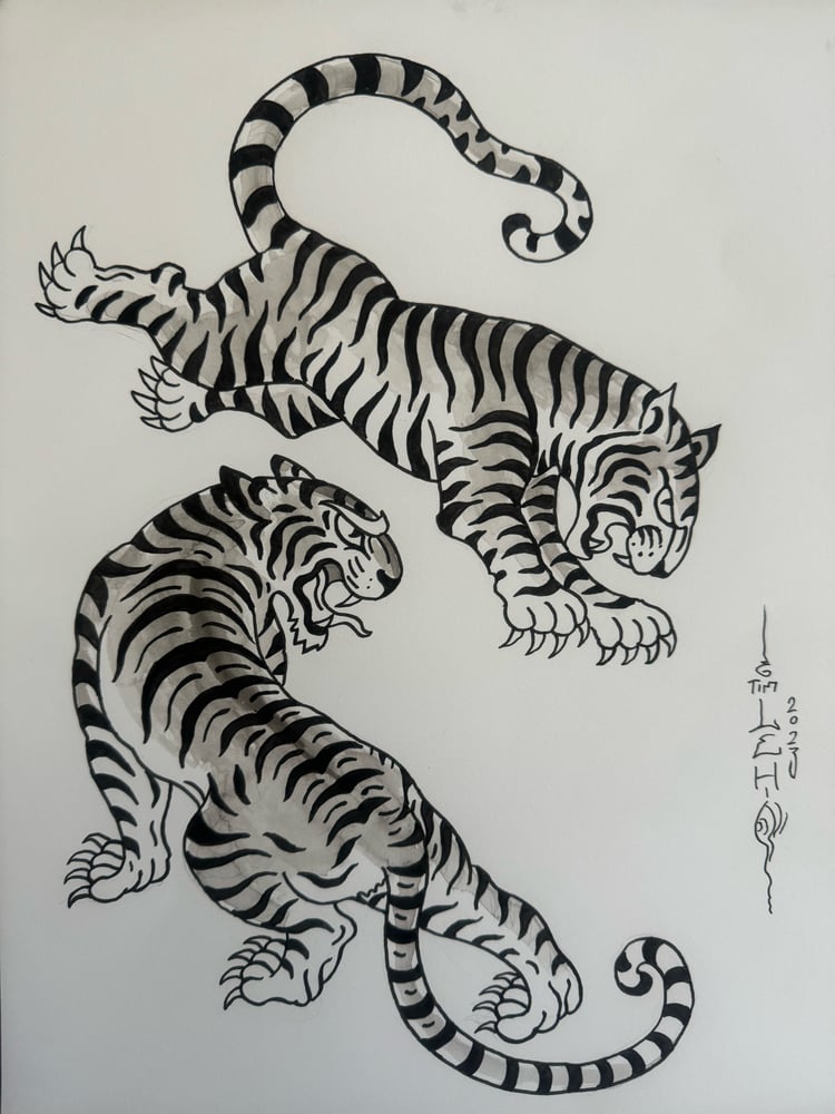 Image of Original Tim Lehi "Tiger Book Art 74" Illustration
