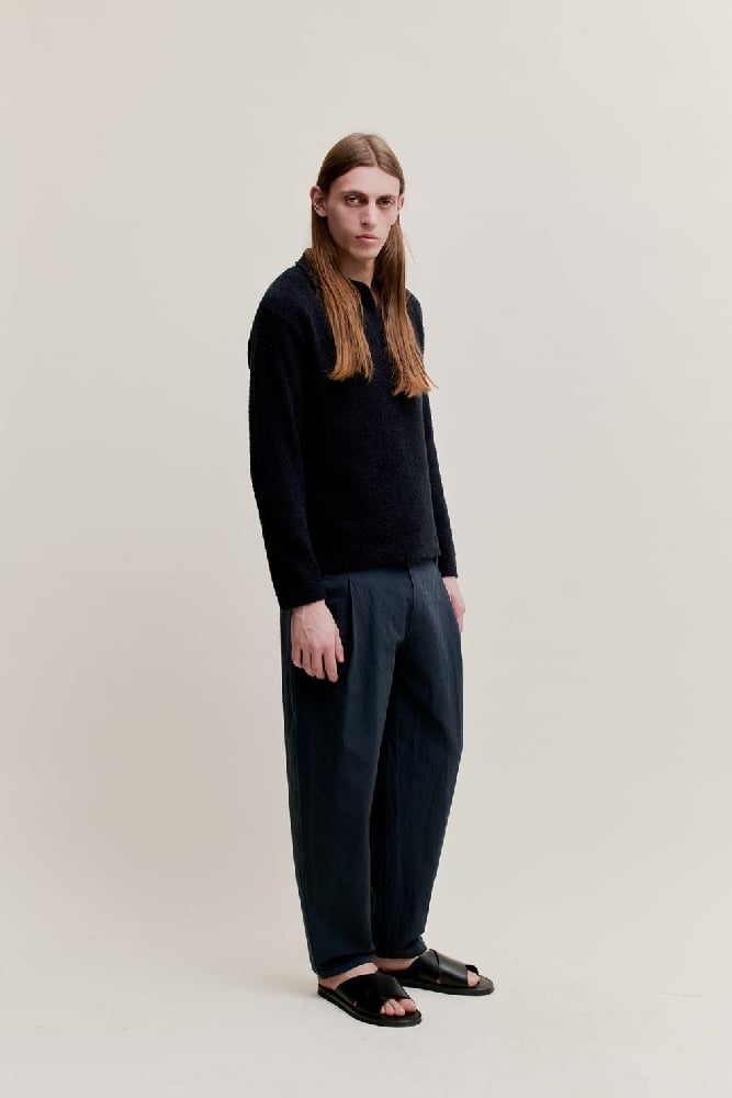Image of A KIND OF GUISE FOLDED WIDE TROUSERS DARK INCENSE
