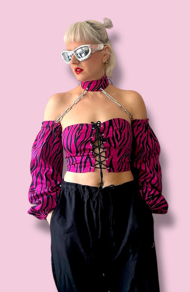 Image of Chain Pink Zebra Top Combo