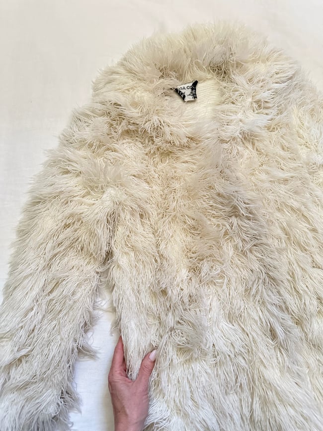 vintage French string shag jacket 