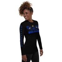 Image 2 of BOSSFITTED Black and Blue Women's Compression Shirt