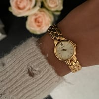 Image 3 of Vintage Gold Pulsar By SEIKO Gold Round Dial ✨New in Box✨