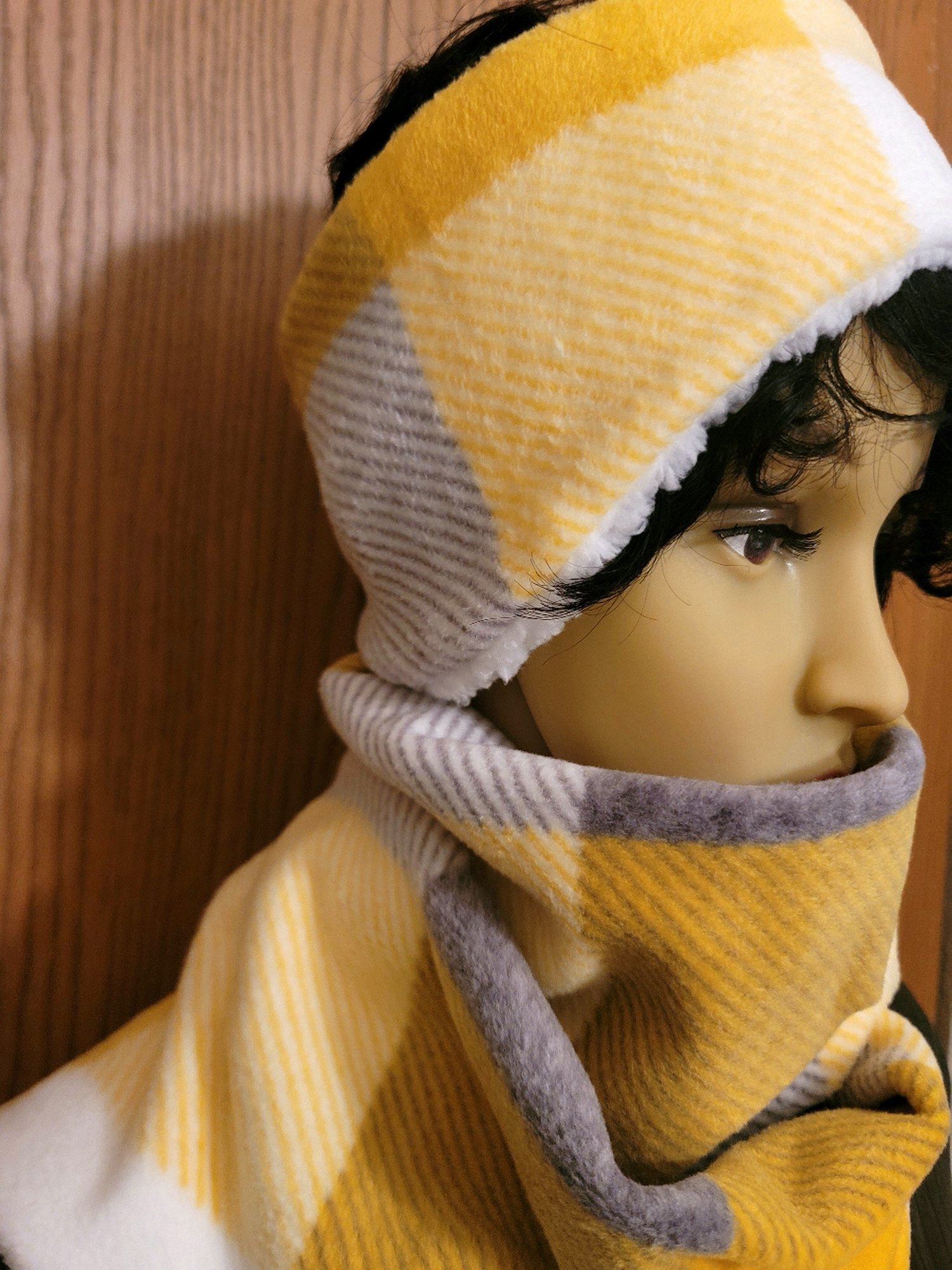 Image of Yellow White & Light Gray Plush