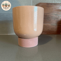 Tall Planter with Saucer - Peach - 14cm