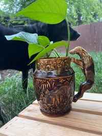 Image 4 of Golden Pothos in 1840 Rockingham Harbor Pottery Hound Dog Ceramic Mug