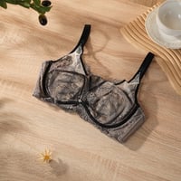 Image 4 of 70 75 80 85 90 B C D Cup Big Chest Revealing Small Bra for Women Lace Sexy Hot Bra Push-up Soft Stee