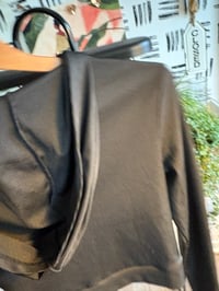 Image 3 of  Black ribbed cropped hoodie jacket 