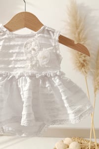 Image 3 of Photo ptop | Newborn girls photoshooting body-dress - Emma - white | photo props