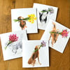 Flowers - Set Of 5 Luxury Greetings Cards 