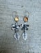 Image of Apple Blossom Flower and Leaf Statement Earrings