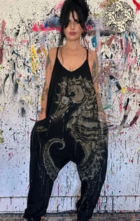 Image 3 of “SEAHORSE” BLEACH PAINTED BAGGY ROMPER MEDIUM