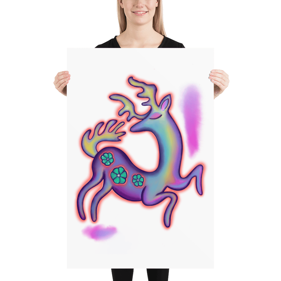 Image of Blue Deer Poster