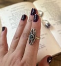 Incroyable bague Art Deco 1910 en vermeil et argent, tanzanite et zircons blancs, Taille 52-53